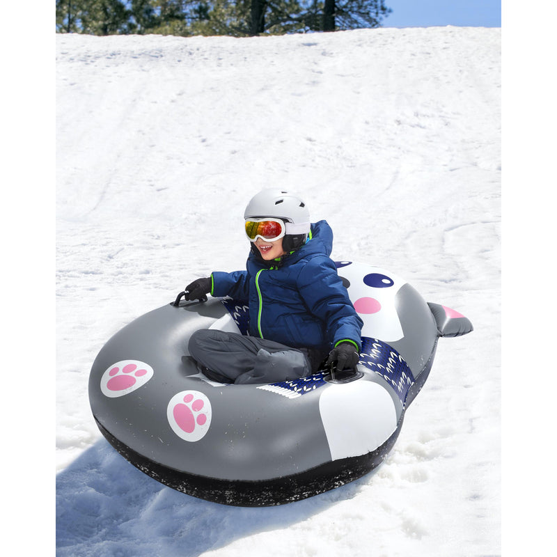 Snow Hunter the Husky 1 Person Inflatable Winter Snow Tube Sled (Open Box)