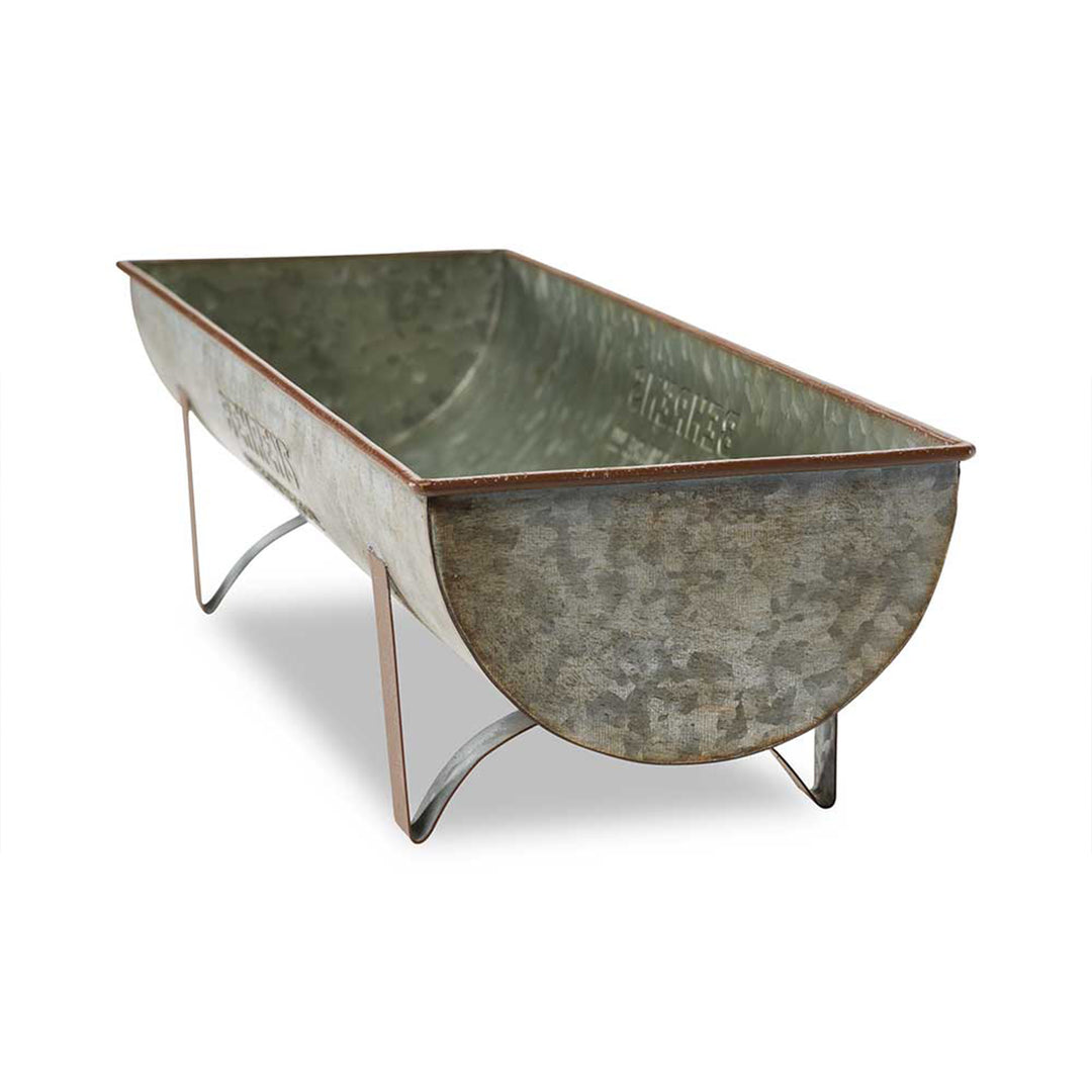 Behrens Versatile Large 19.75 Inch Galvanized Steel Trough Planter, Steel Gray - VMInnovations