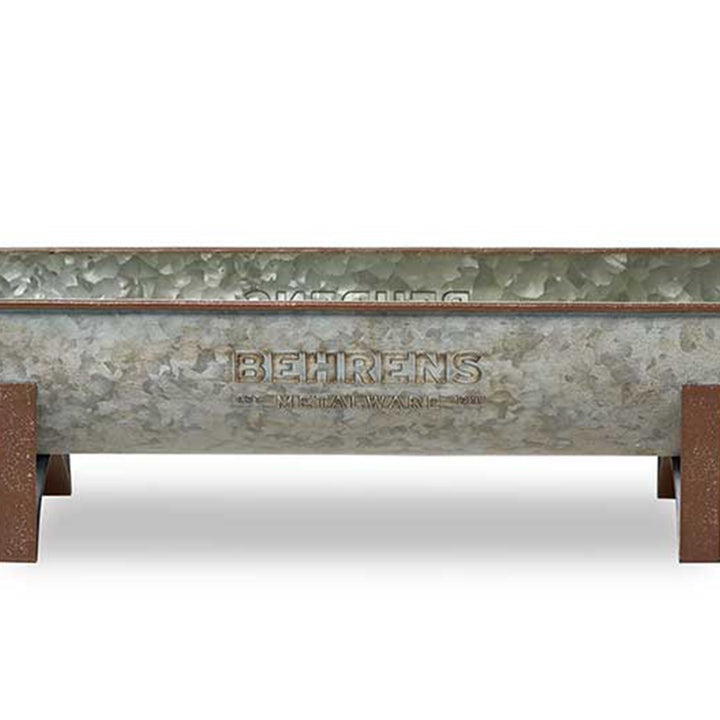 Behrens Versatile Large 19.75 Inch Galvanized Steel Trough Planter, Steel Gray - VMInnovations