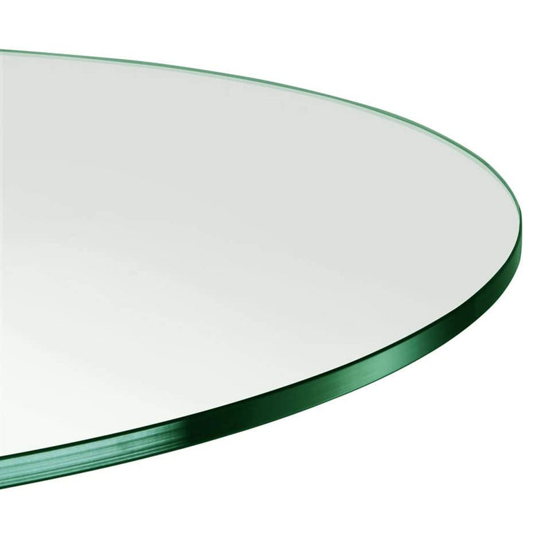 Dulles Glass 24 Inch Round Flat Polish 1/4 Inch Thick Tempered Glass Table Top