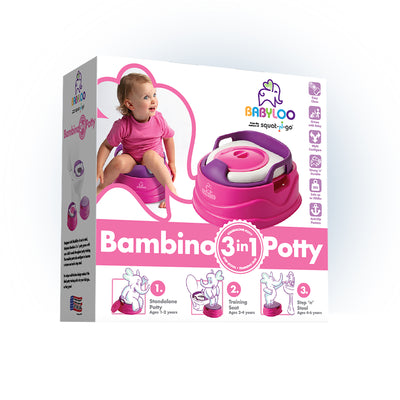 Babyloo 3 In 1 Bambino Booster Potty Trainer, 6 Months and Up, Pink and Purple
