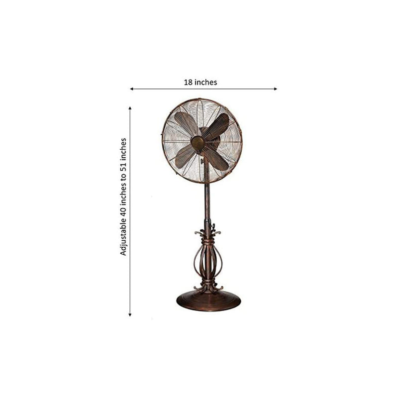 DecoBREEZE DBF1080 Adjustable Oscillating Outdoor Pedestal Fan Prestigious Brown