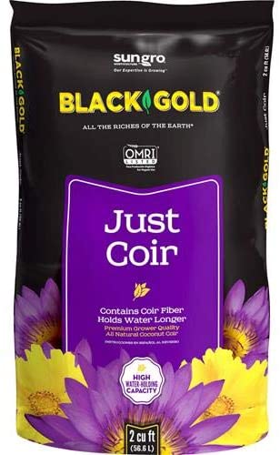 SunGro Black Gold Natural and Organic Just Coir Soil Amendment Mix, 2 Cubic Feet