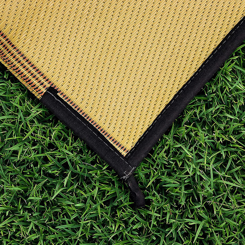 Camco 9 x 12 Foot Reversible Brown Tan Lattice Design Portable Outdoor Patio Mat