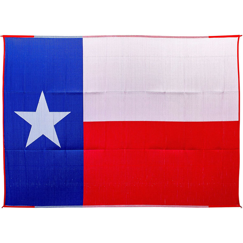 Camco 9 by 12 Foot Reversible Texas Flag Design Portable Outdoor Patio Mat Pad