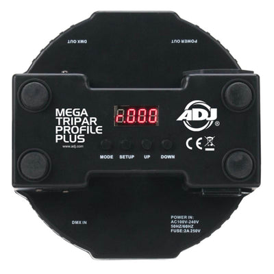 (2) AMERICAN DJ Mega Tripar Profile Plus RGB + UV Quad LED DMX Slim Par Lights