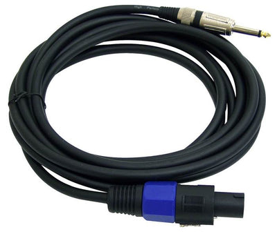 2) PYLE PPSJ15 15FT 12 Gauge Ga Speakon to 1/4'' Professional Pro Speaker Cables
