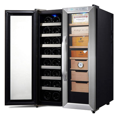 Whynter CWC-351DD Freestanding 3.6 cu. ft. Wine Cooler and Cigar Humidor Center