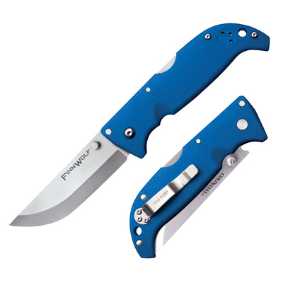 Cold Steel 20NPJ Finn Wolf 3.5-Inch Blade Folding Knife with Belt Clip, Blue