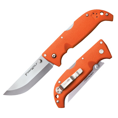 Cold Steel 20NPJ Finn Wolf 3.5" Blade Folding Knife w/ Belt Clip, Blaze Orange