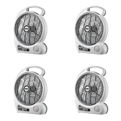 Ludger Power & Light EL-8210F Portable 10 Inch Fan with LED Lights (4 Pack)