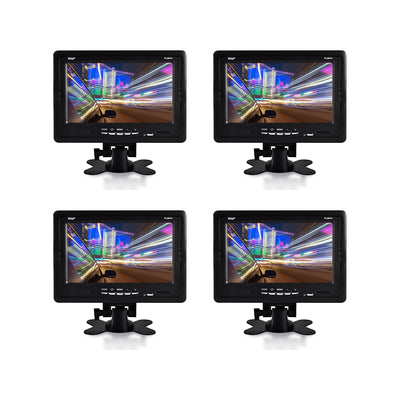 Pyle PLHR70 7 Inch Widescreen LCD Video Screen Monitor Display for Cars (4 Pack)