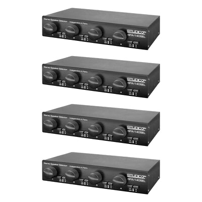 Studio Z Dual Source 900 Watt 4 Channel Stereo Speaker Selector Box (4 Pack)