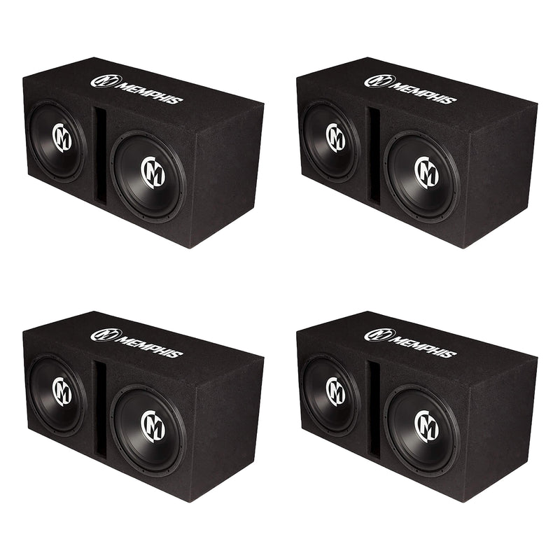 Memphis Audio Street Reference Dual 12" Ported Car Subwoofer Enclosure (4 Pack)