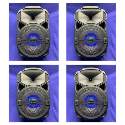 Studio Z 8-Inch Rechargeable Speaker Woofer with USB Music Stream (4 Pack)