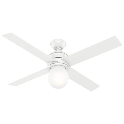 Hunter Fan Company Hepburn 52 In Indoor Ceiling Fan with LED Lights, Matte White