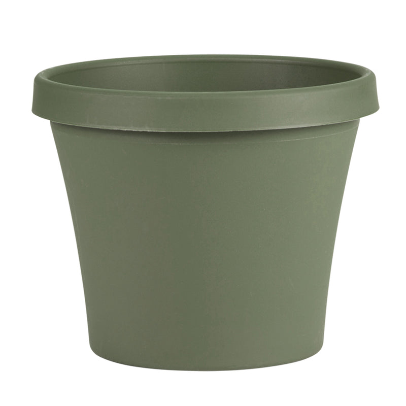 Bloem Terra 14 Inch Round Plastic Flower Garden Planter Pot, Green (3 Pack)