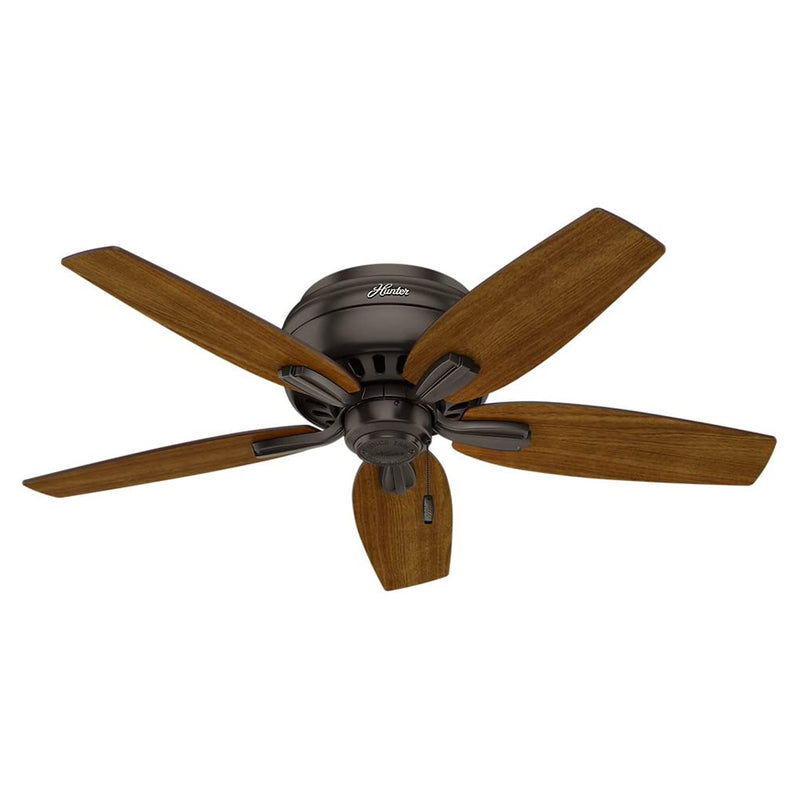 Hunter Low Profile Newsome 42" Ceiling Fan with LED Light and Pull Chain, Bronze