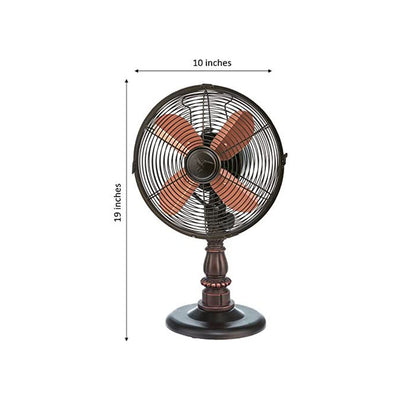 DecoBREEZE DBF6126 Oscillating 3 Speed Air Circulating Table Fan, Kipling Brown - VMInnovations