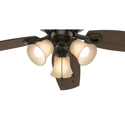 Hunter Builder Low Profile 52" Indoor Ceiling Fan with Light Kit, New Bronze