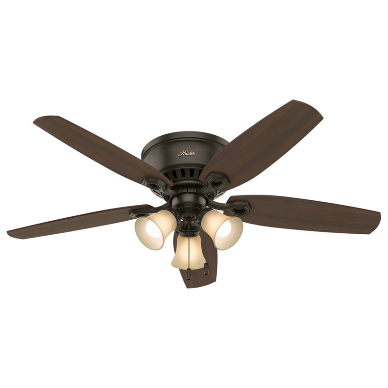 Hunter Builder Low Profile 52" Indoor Ceiling Fan with Light Kit, New Bronze