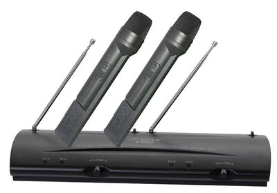 2) PYLE PDWM2100 Dual VHF Wireless Handheld Professional Microphone Mic Systems