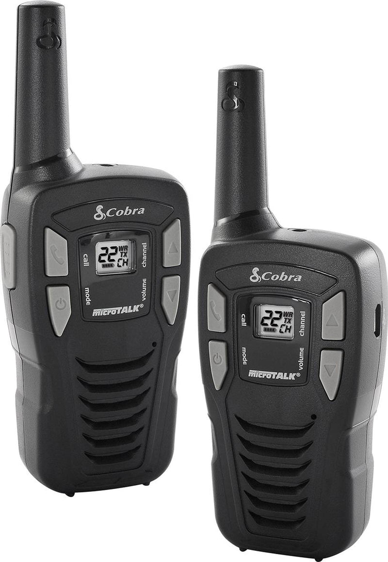 (2) Cobra CX112 16 Mile 22 Ch FRS/GMRS Walkie Talkie Two-Way Radios w/ Headsets
