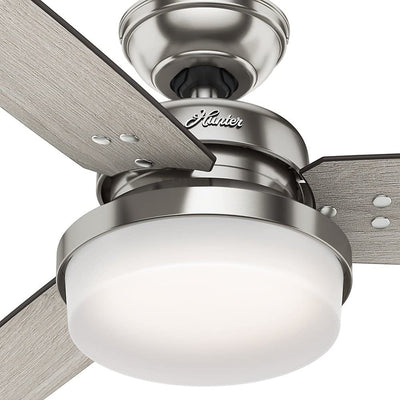 Hunter 60" Sentinel Ceiling Fan with Remote Control & LED Light, Brushed Nickel