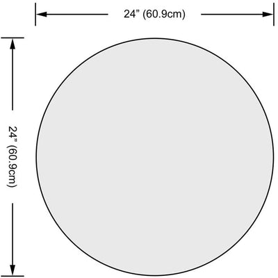 Dulles Glass 24 Inch Round Flat Polish 1/4 Inch Thick Tempered Glass Table Top