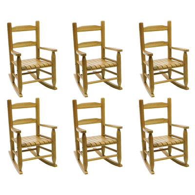 Lipper Child's Eco Friendly Rubberwood Rocking Chair, Natural Finish (6 Pack)