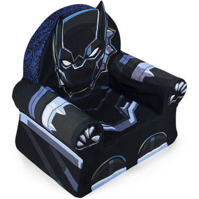 Marshmallow Furniture Children's Comfy Foam Cushion Chair Lounger, Black Panther