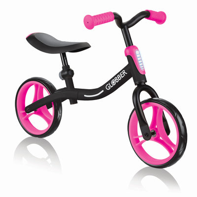 Globber GO BIKE Adjustable Balance Training Bike for Toddlers, Black & Pink