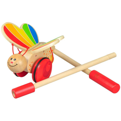 Hape Children's Butterfly Wooden Push and Pull Activity Walking Toy for Toddlers