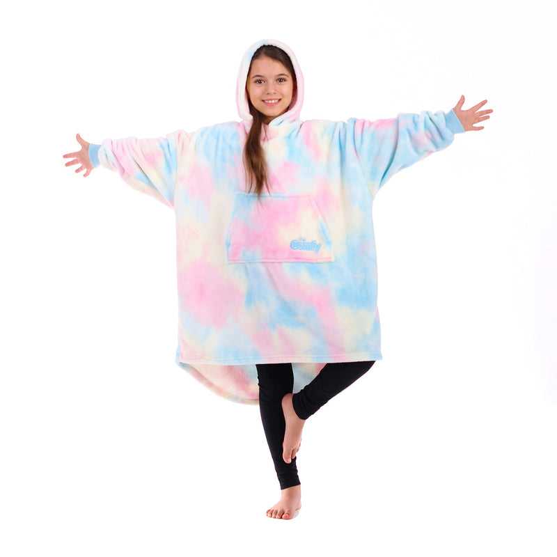 The Comfy Dream Jr Oversized Microfiber Wearable Blanket, Cotton Candy Tie Dye