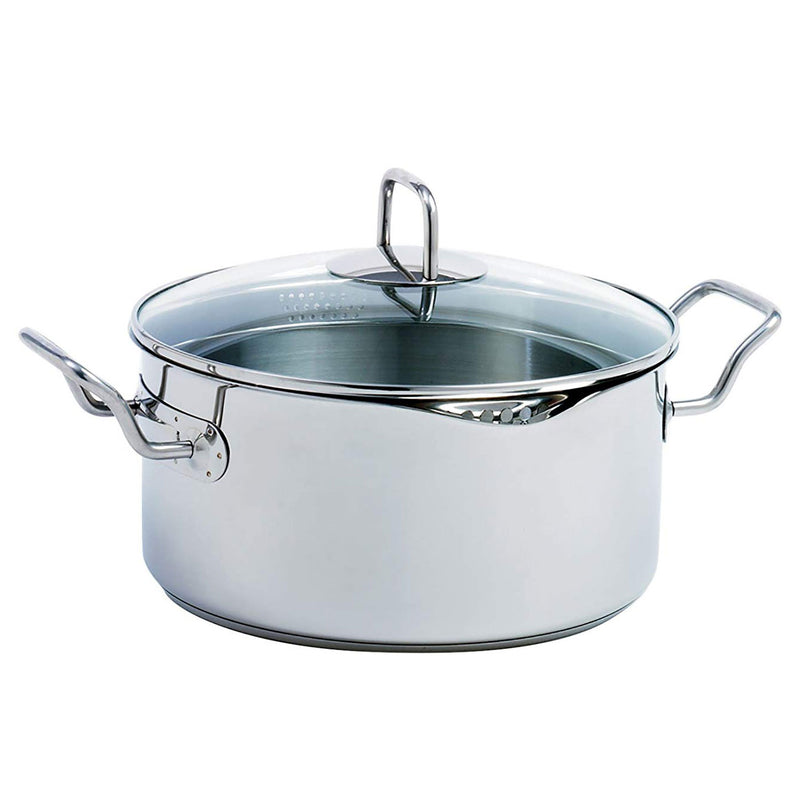 Norpro 645 Krona Stainless Steel 5 Quart Vented Cooking Pot with Straining Lid