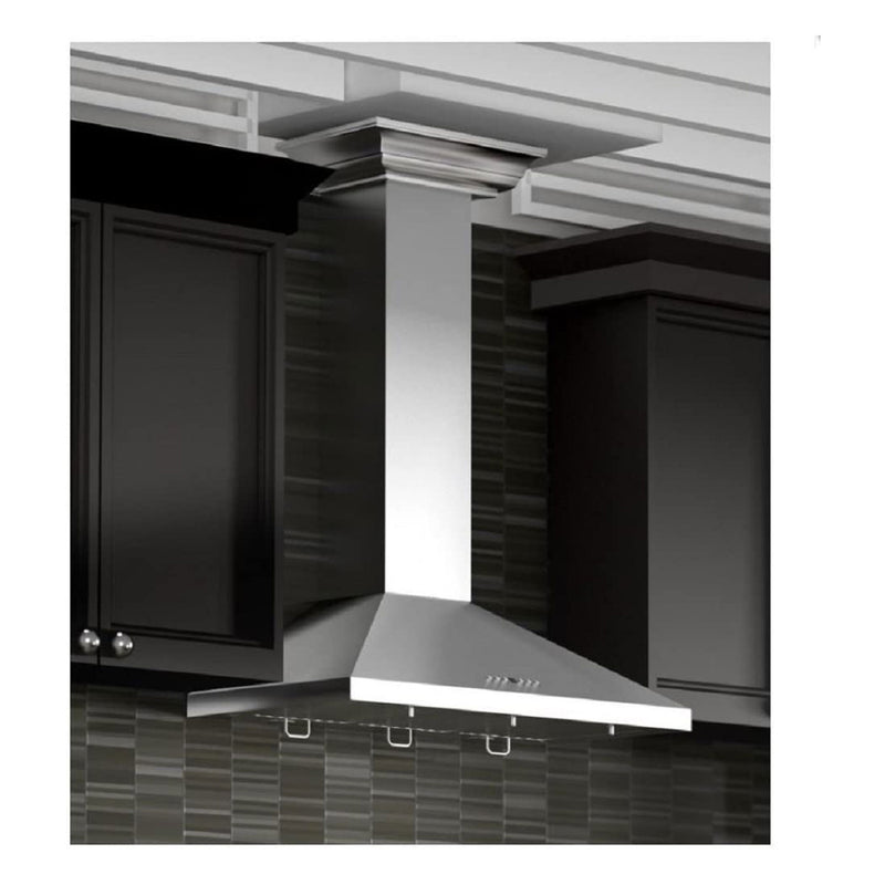 ZLINE KL2CRN 30 Inch Mount Wall Range Hood With Crown Molding, Stainless Steel