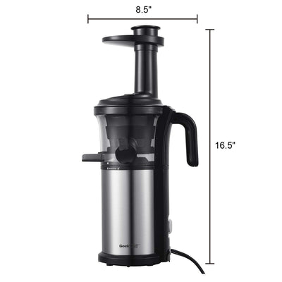 Geek Chef Compact Electric Masticating Juice Extractor (Certified Refurbished)