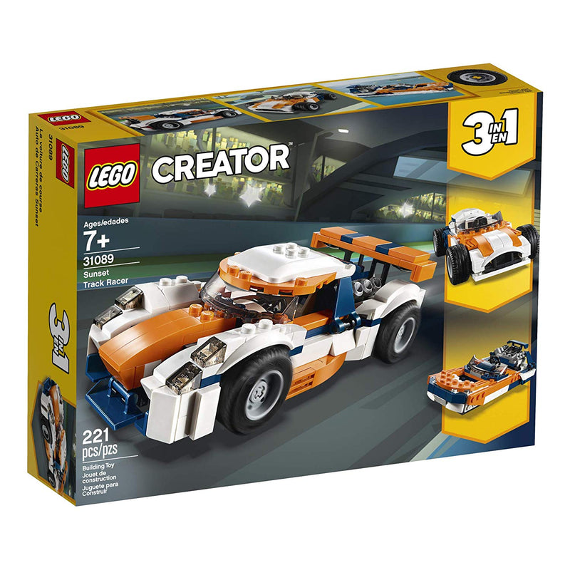 LEGO 6250782 3 in 1 Creator Sunset Track Racer, Classic Race Car, or Speed Boat