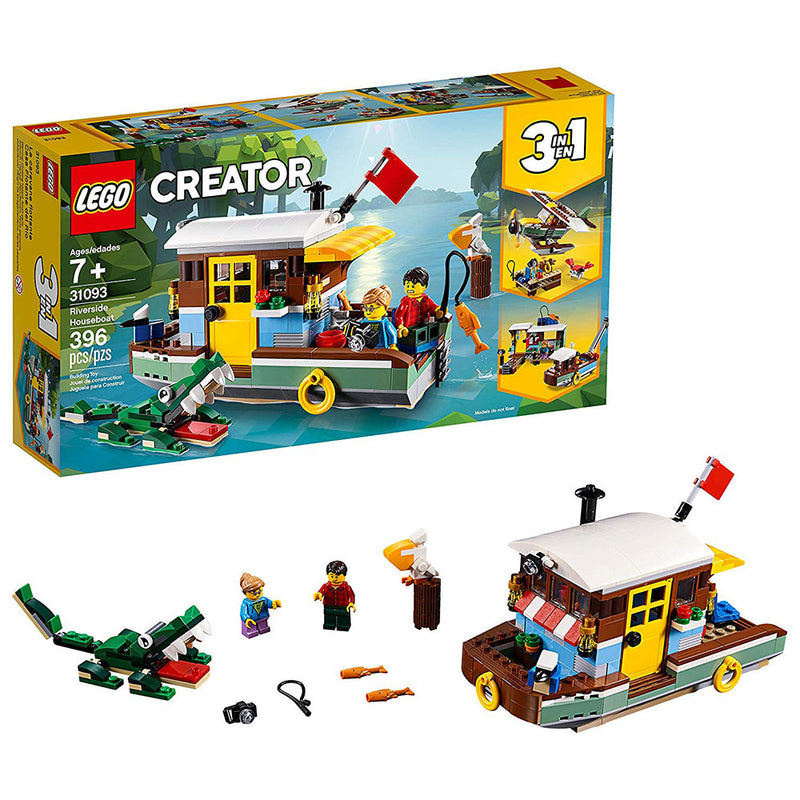 LEGO 31093 Creator 396 Piece 3 in 1 Riverside Houseboat Building Kit for Kids