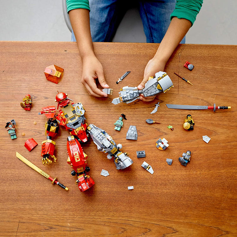 LEGO 71720 NINJAGO Fire Stone Mech Robot Kids Toy Building Kit w/ 5 Minifigures