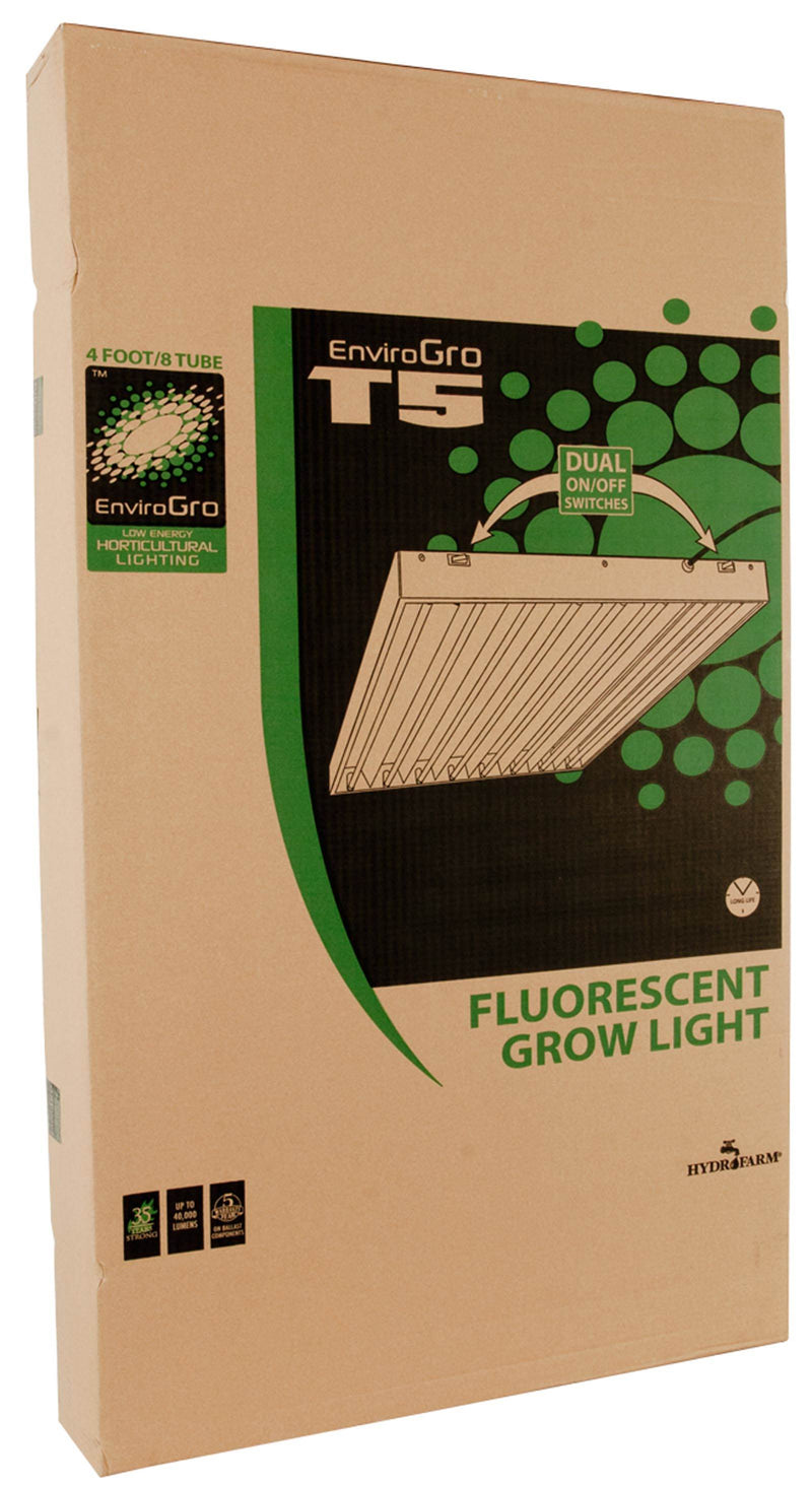 (2) HYDROFARM EnviroGro HO T5 4FT 8 Fluorescent Light Tube Fixtures | FLT48-RB