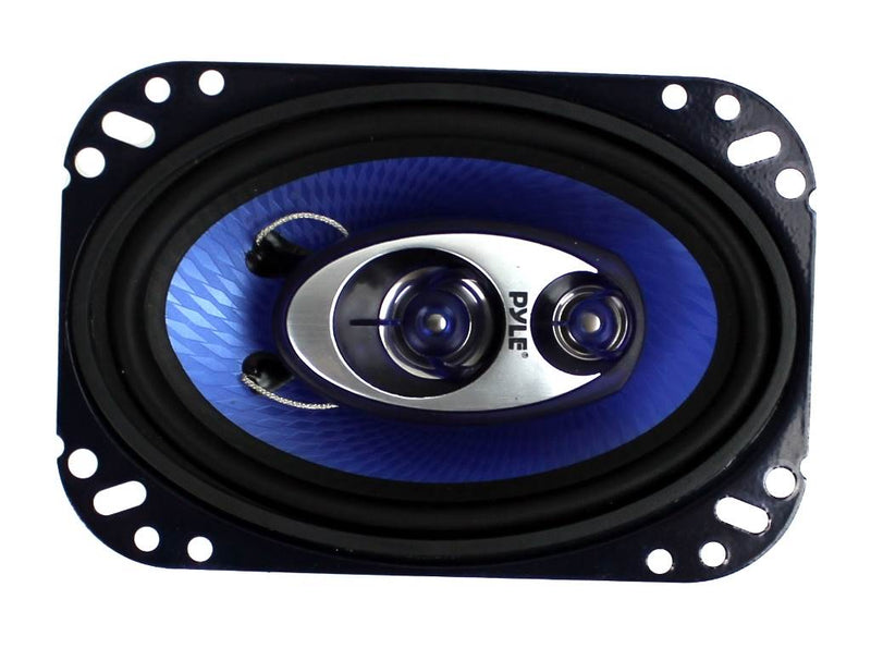 Pyle PL463BL Blue Label 4x6 Inch 240W 3 Way Triaxial Car Speaker Stereo, 2 Pack