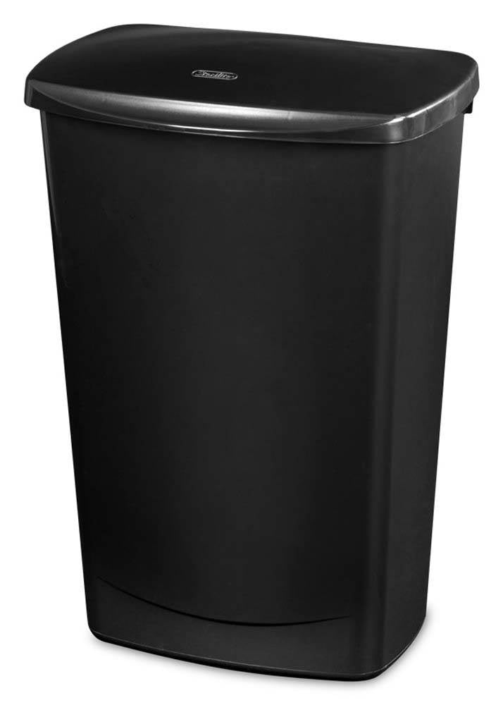Sterilite 10919006 11.4 Gallon Lift-Top Covered Wastebasket Trash Can, 6 Pack