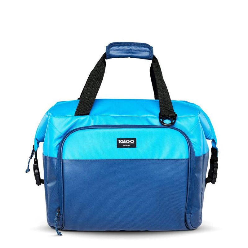 Igloo Durable & Adjustable Insulated Snapdown 36 Can Cooler Bag, Blue and Navy