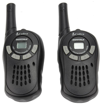 (2) COBRA CX110 16 Mile 22 Ch FRS/GMRS Walkie Talkie 2-Way Radios w/ Headsets