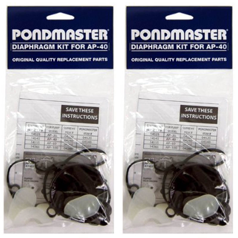 (2) Pondmaster & Supreme Diaphragm Rebuild Kits for AP-40 Pond Air Pumps | 14545