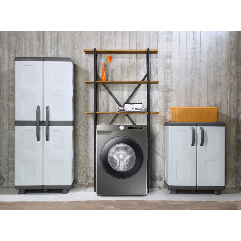 Homeplast Leto 55 lb. Capacity Shoe Rack Storage Cabinet, Holds 20 Pairs, Gray/Anthracite