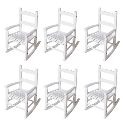 Lipper Child's Eco Friendly Wooden Furniture Rocking Chair, White (6 Pack)