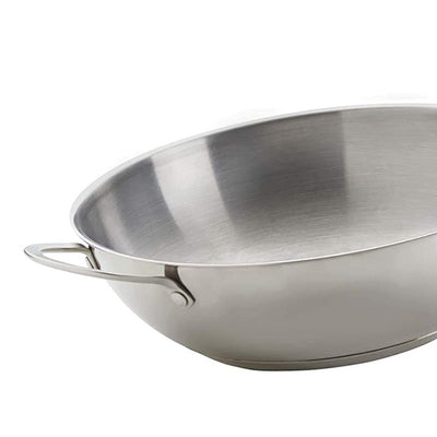 Napoleon 12 Inch Stainless Steel Grill & Kitchen Stove Stir Fry Wok Pan, Silver