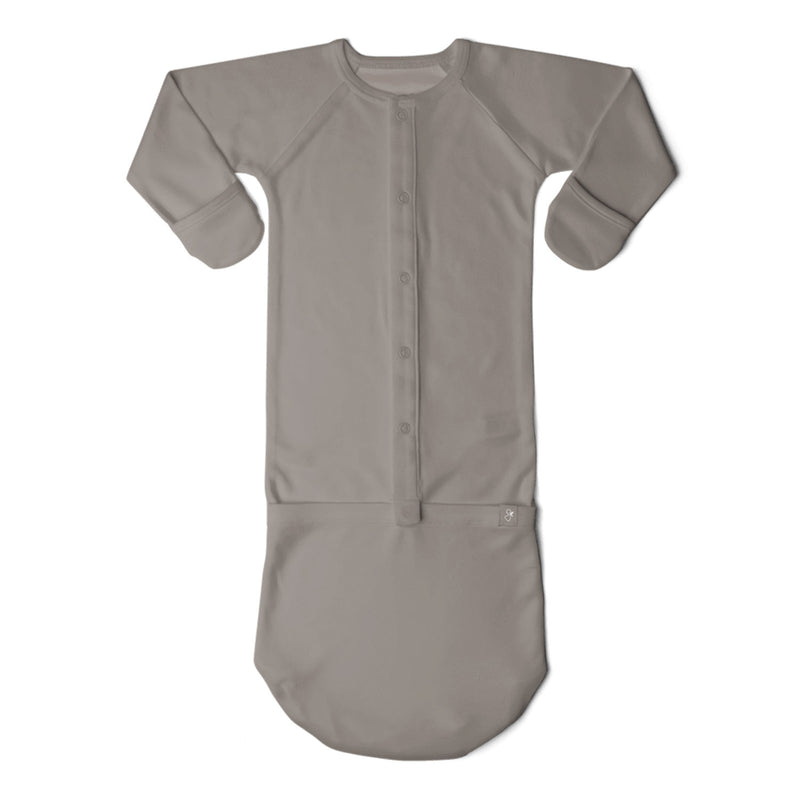 Goumikids Baby Sleep Gown Sleepsack Pajama Clothes, 0-3M & 3-6M Pewter (2 Pair)